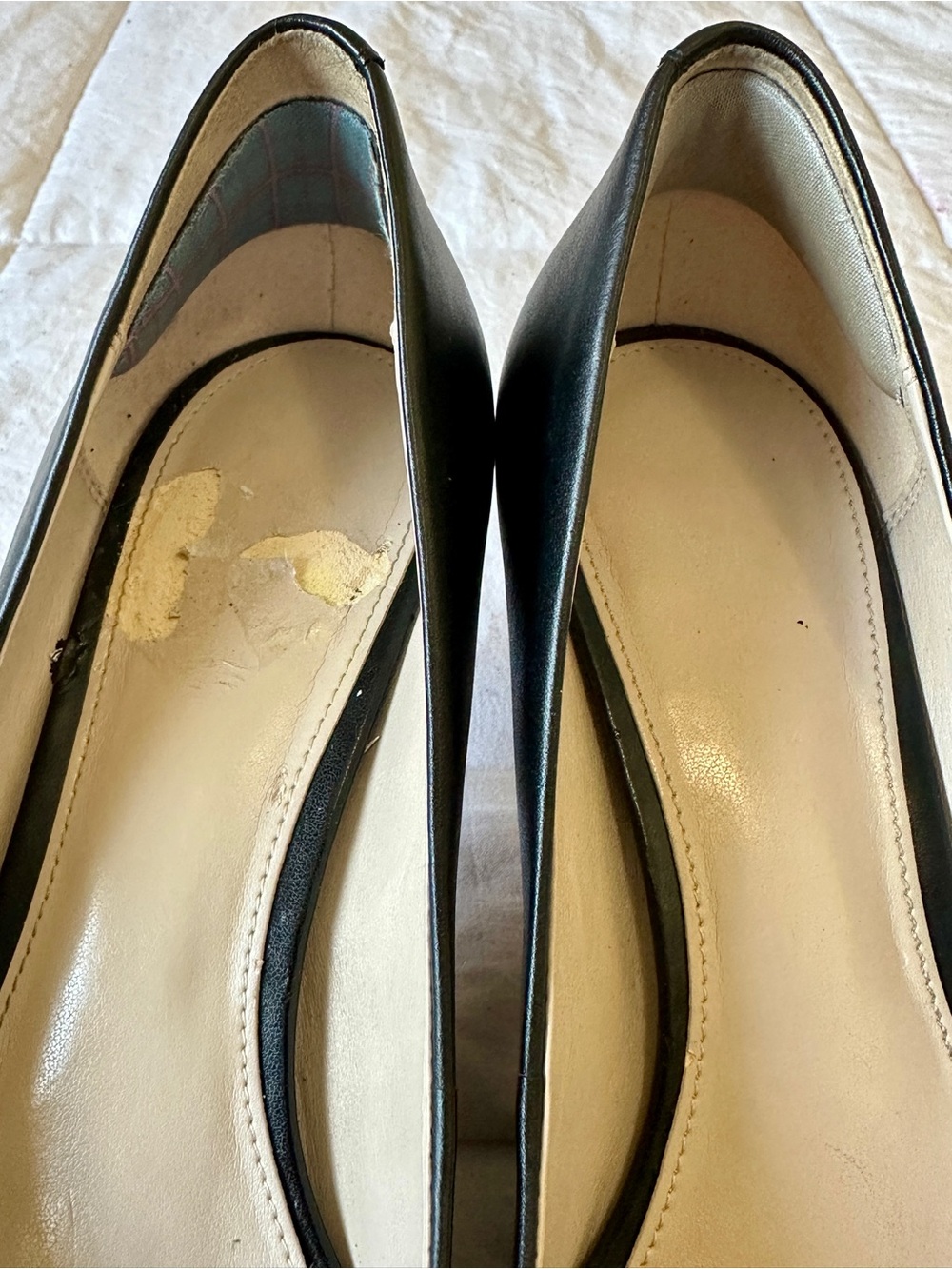 Coach Black Pointed-Toe Leather Flats with Logo Cap - Picture 4 of 7